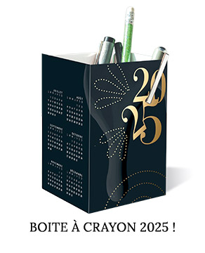 Carte de voeux CALENDRIER POT A CRAYONS